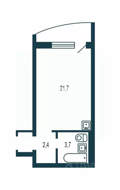 Студия Новосибирская область, Новосибирск Горский мкр, 74 (29.2 м) - Фото 2