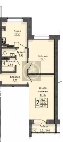 2-к кв. Белгородская область, Старый Оскол Центральный мкр, 4Б (62.0 ... - Фото 1