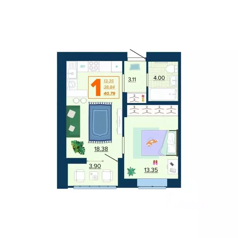 1-к кв. Брянская область, Брянск Московский мкр, Микрорайон Акватория ... - Фото 1