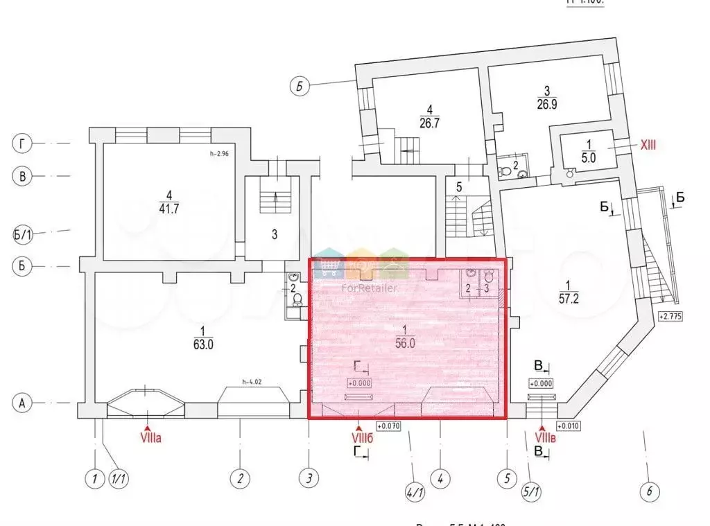 Ритейл 61,5 кв.м, Маршала Василевского д.5 - Фото 0