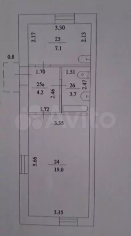 1-к. квартира, 34 м, 1/2 эт. - Фото 0