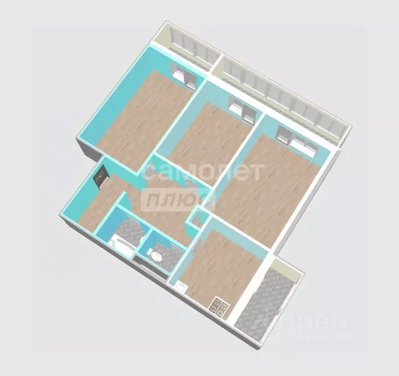 3-к кв. Краснодарский край, Туапсе ул. Говорова, 53 (67.3 м) - Фото 1