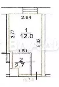 Студия Москва ш. Фрезер, 17АС1 (14.7 м) - Фото 2
