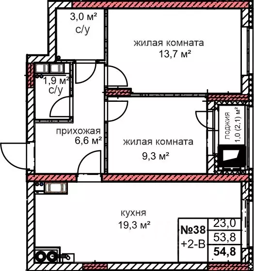 2-к кв. Нижегородская область, Дзержинск Комсомольский мкр,  (54.8 м) - Фото 0