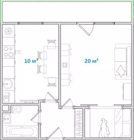 1-комнатная квартира: Москва, Винницкая улица, 21 (34.3 м) - Фото 2
