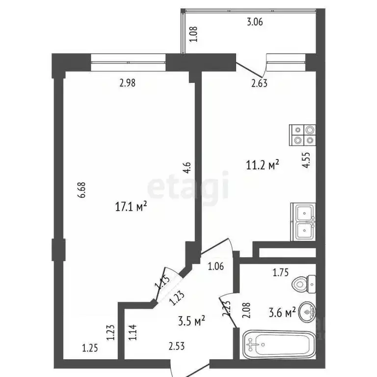 1-к кв. Краснодарский край, Темрюк ул. Анджиевского, 3Вк2 (39.0 м) - Фото 1