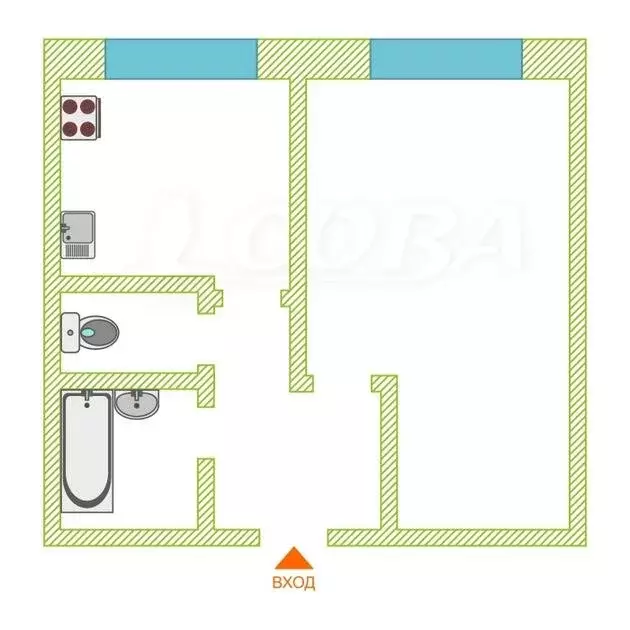 1-комнатная квартира: Тюмень, Одесская улица, 18А (30.7 м) - Фото 2
