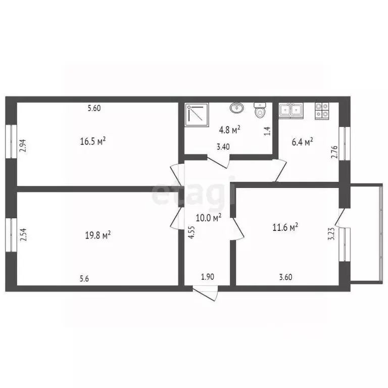 3-к кв. Севастополь ул. Одесская, 1 (70.0 м) - Фото 0