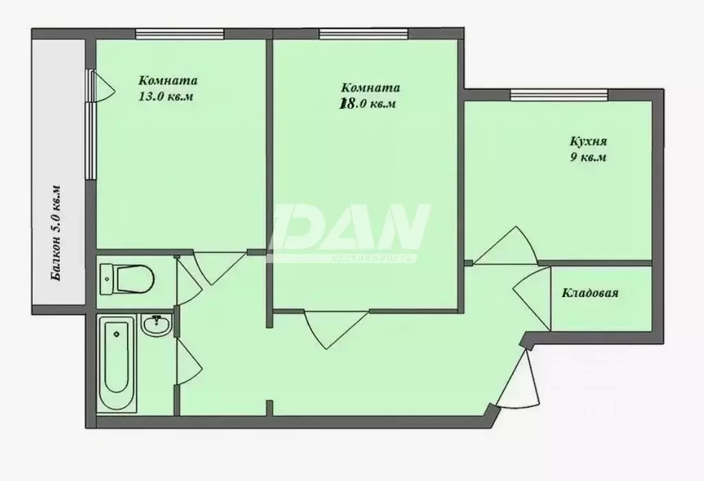 2-к кв. Челябинская область, Челябинск ул. Калинина, 1 (52.7 м) - Фото 2