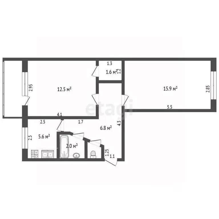 2-к кв. Мордовия, Саранск ул. Веселовского, 22А (45.3 м) - Фото 1