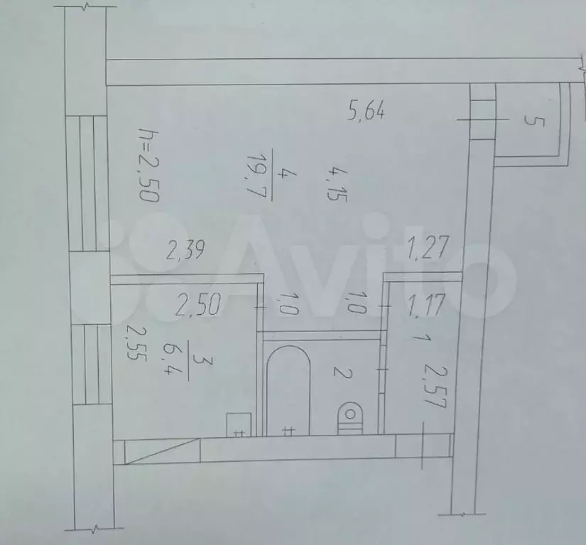 1-к. квартира, 33 м, 2/4 эт. - Фото 0