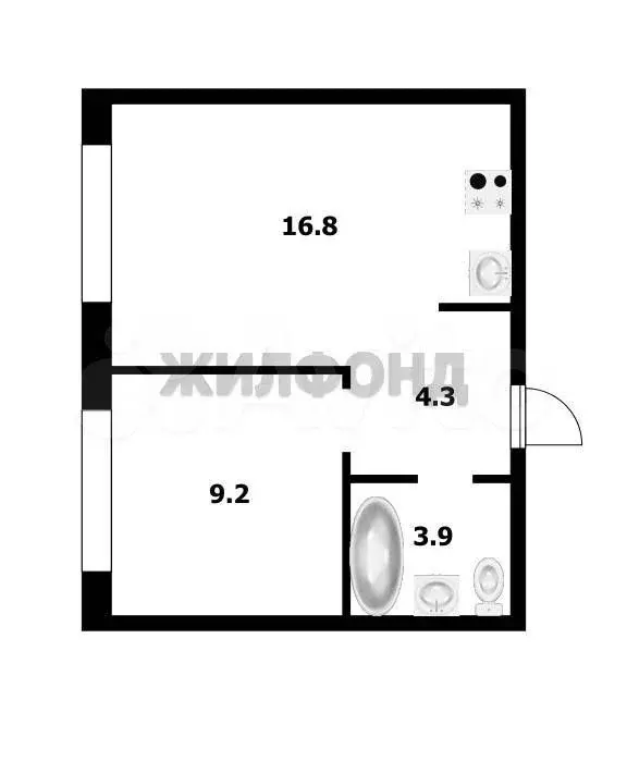 2-к. квартира, 34,2 м, 5/10 эт. - Фото 0