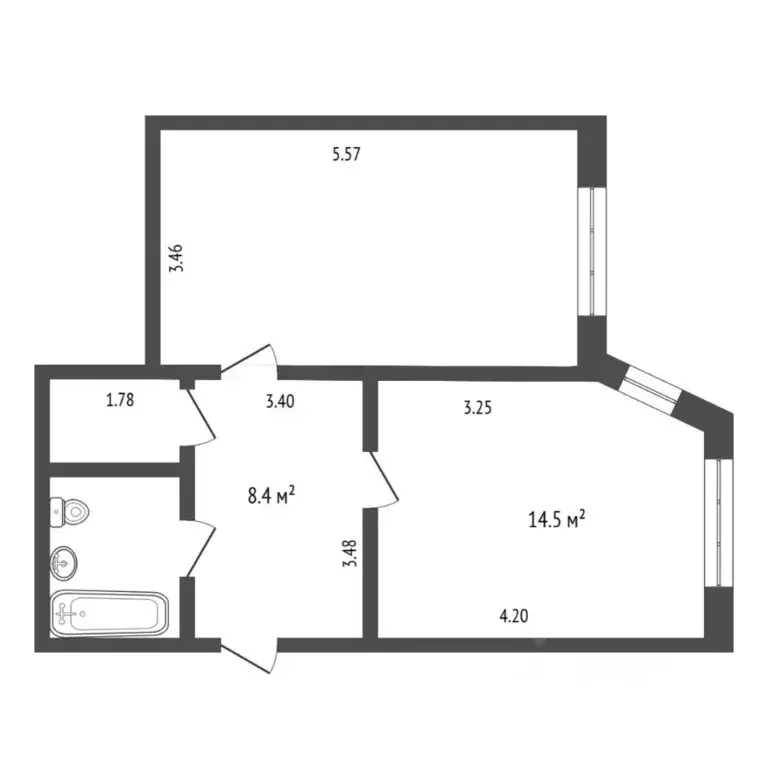 2-к кв. Тюменская область, Тюмень Широтная ул., 163 (48.0 м) - Фото 2