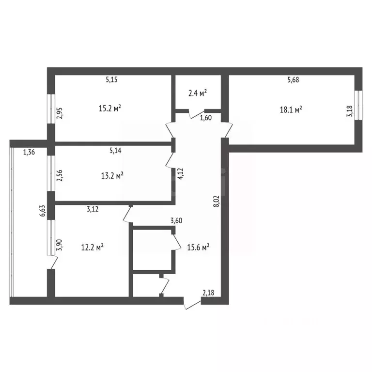 3-к кв. Амурская область, Благовещенск Игнатьевское ш., 16/2 (80.9 м) - Фото 2