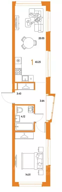 1-к кв. Московская область, Мытищи Страна.Парковая жилой комплекс ... - Фото 1