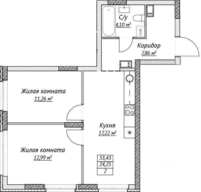 2-к кв. Нижегородская область, Нижний Новгород Сахарный Дол жилой ... - Фото 0
