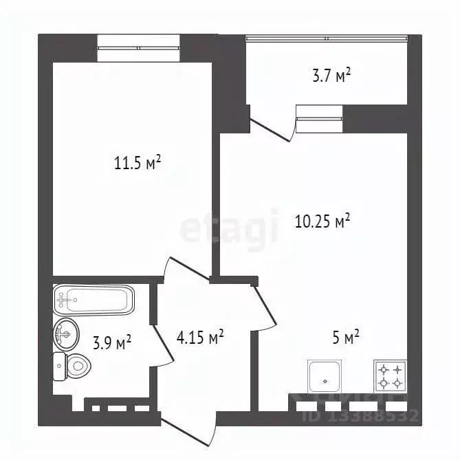 2-к кв. Красноярский край, Красноярск Мясокомбинат мкр, Дивные Дали ... - Фото 1