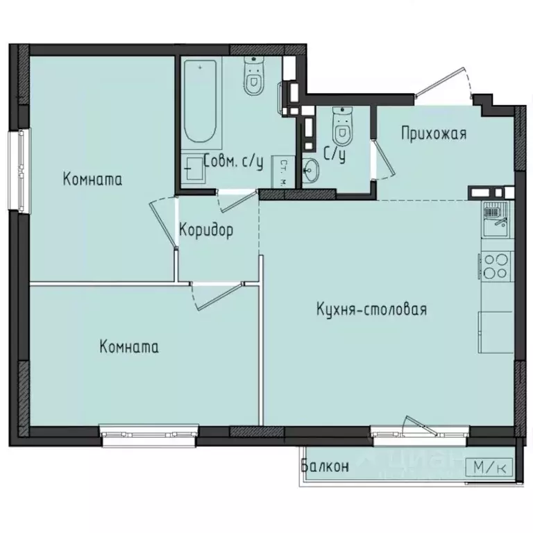 2-к кв. Удмуртия, Завьяловский район, с. Первомайский Город ... - Фото 1