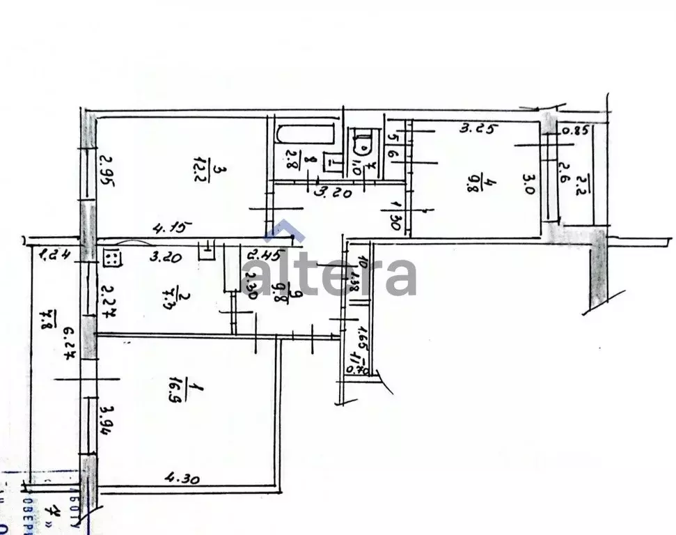 3-к кв. Татарстан, Казань ул. Сафиуллина, 50 (67.3 м) - Фото 2