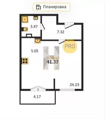 Студия Крым, Сакский район, с. Фрунзе ул. Мира, 27А (41.0 м) - Фото 1