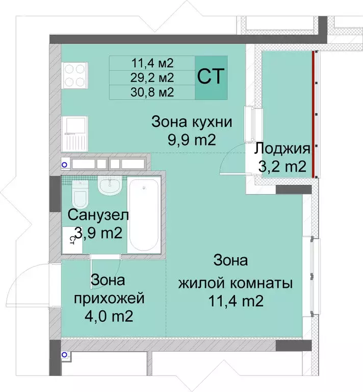 Квартира-студия: Нижний Новгород, Советский район (30.8 м) - Фото 1