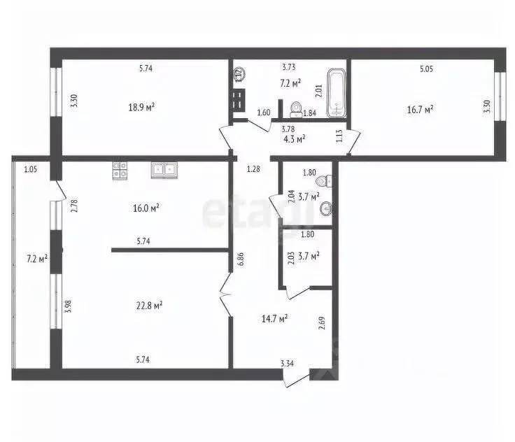 3-к кв. Забайкальский край, Чита ул. Матвеева, 33 (108.0 м) - Фото 2