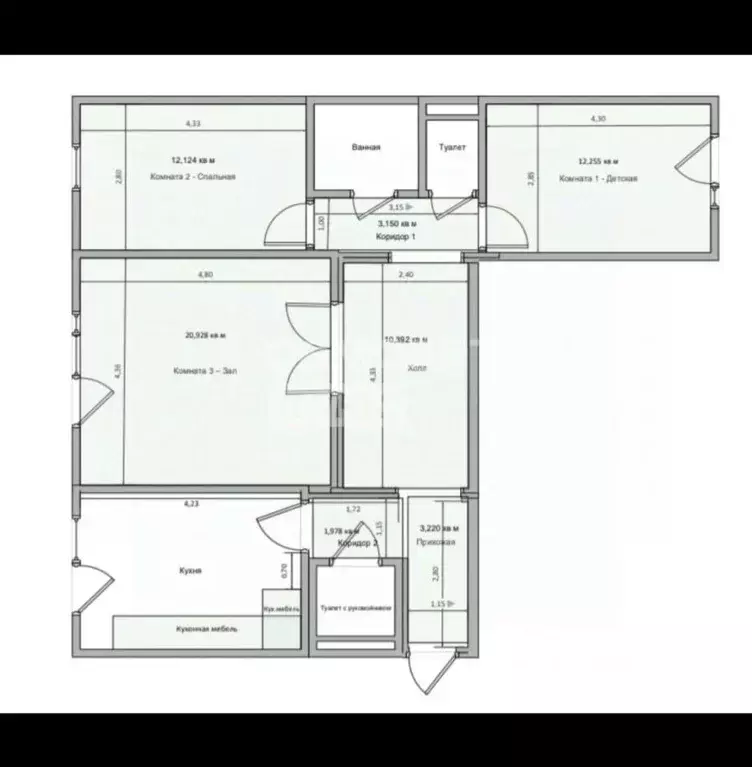 3-к кв. Московская область, Солнечногорск городской округ, Андреевка ... - Фото 2