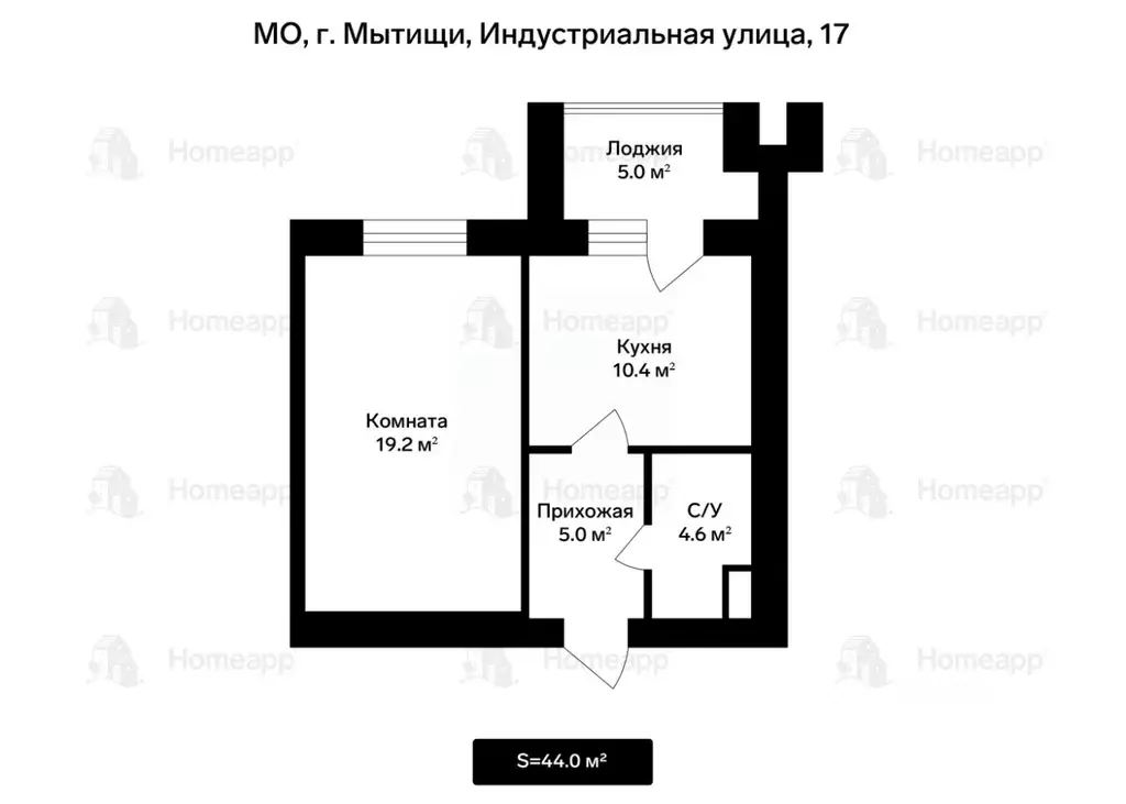 1-к кв. Московская область, Мытищи Индустриальная ул., 17 (44.0 м) - Фото 2