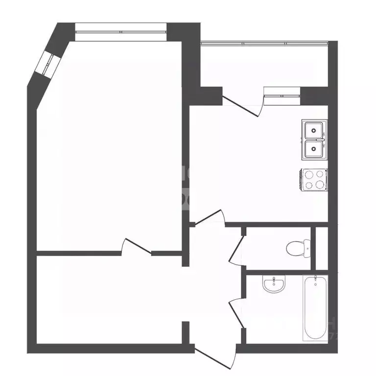 1-к кв. Тюменская область, Тюмень ул. Пермякова, 68 (40.1 м) - Фото 2