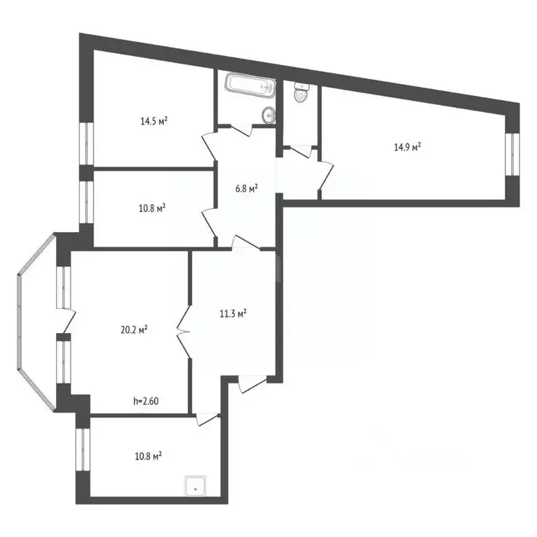 4-к кв. Красноярский край, Красноярск Судостроительная ул., 90 (94.5 ... - Фото 2