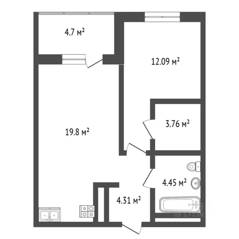 1-к кв. Тюменская область, Тюмень ул. Героев Сталинградской битвы, 5к1 ... - Фото 2