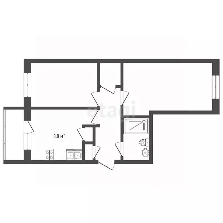 2-к кв. Камчатский край, Петропавловск-Камчатский ул. Пономарева, 9 ... - Фото 2