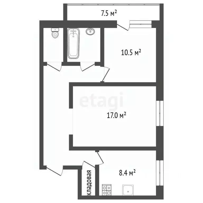 2-к кв. Омская область, Омск ул. Крупской, 9/2 (51.4 м) - Фото 2