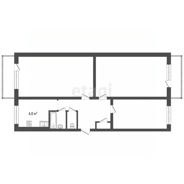 3-к кв. Архангельская область, Новодвинск ул. Уборевича, 42 (61.0 м) - Фото 1