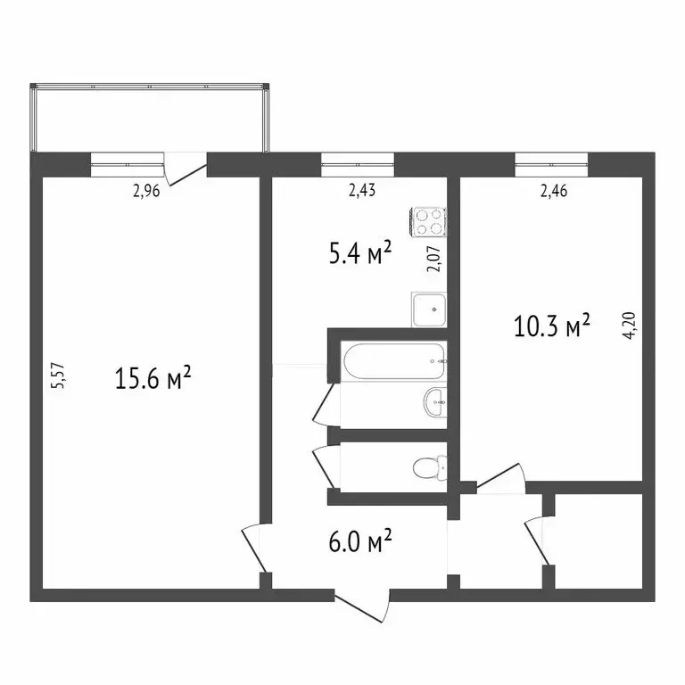 2-комнатная квартира: Омск, проспект Мира, 165Б (46.3 м) - Фото 1