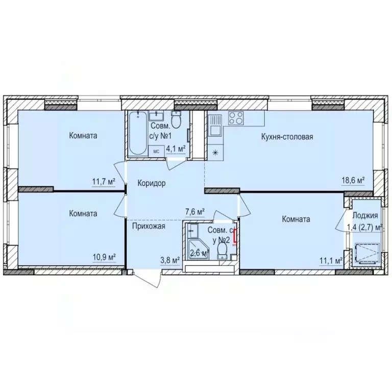 3-к кв. Удмуртия, Ижевск Буммаш жилрайон, Покровский жилой комплекс ... - Фото 1