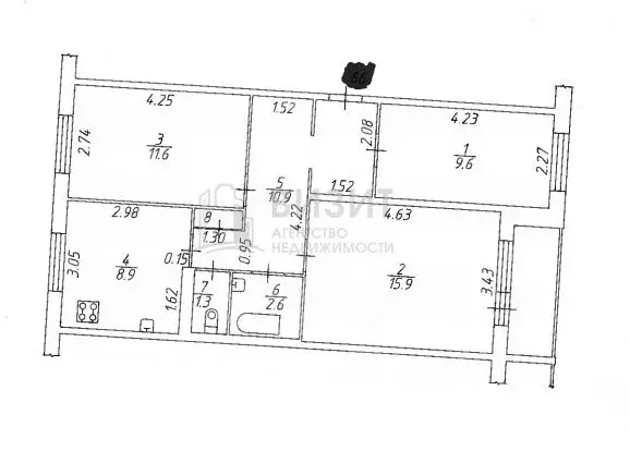 3-к кв. Татарстан, Нижнекамск ул. Сююмбике, 20 (61.4 м) - Фото 2