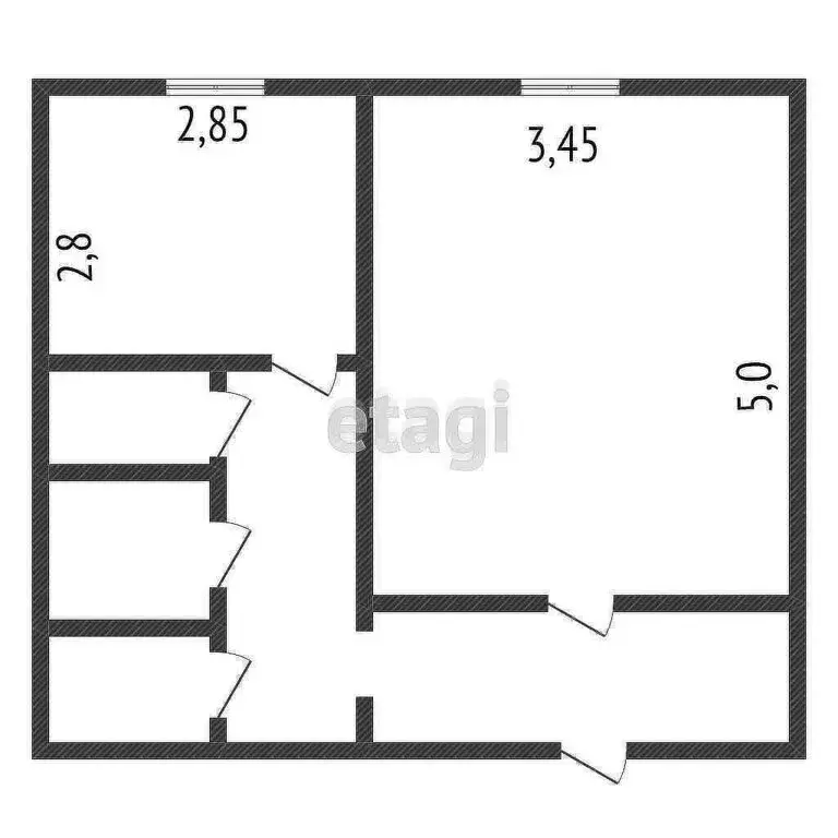 1-комнатная квартира: Губкин, улица Дзержинского, 121 (39 м) - Фото 0