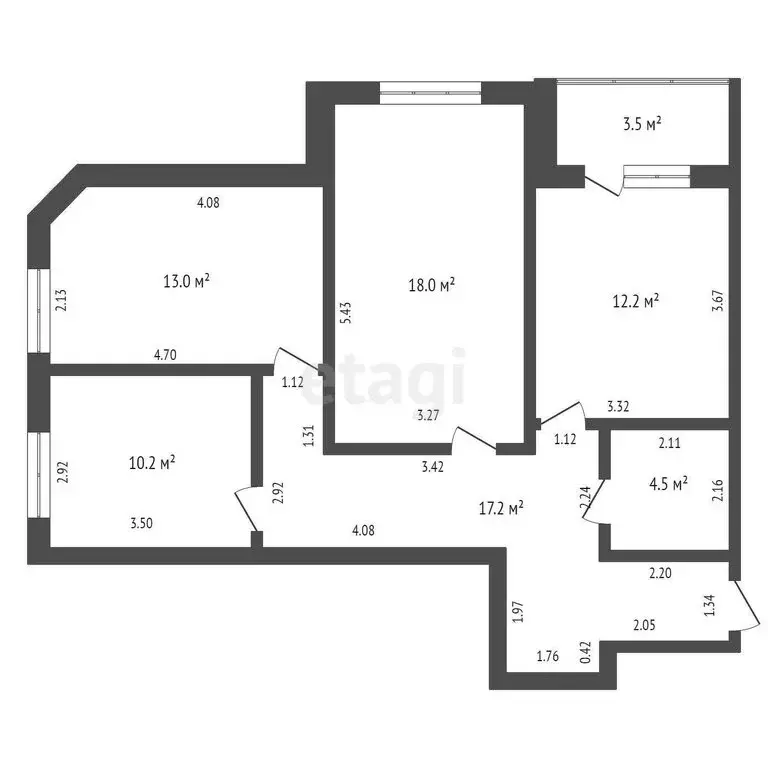 3-комнатная квартира: Малоярославец, улица Аузина, 4 (76.8 м) - Фото 0