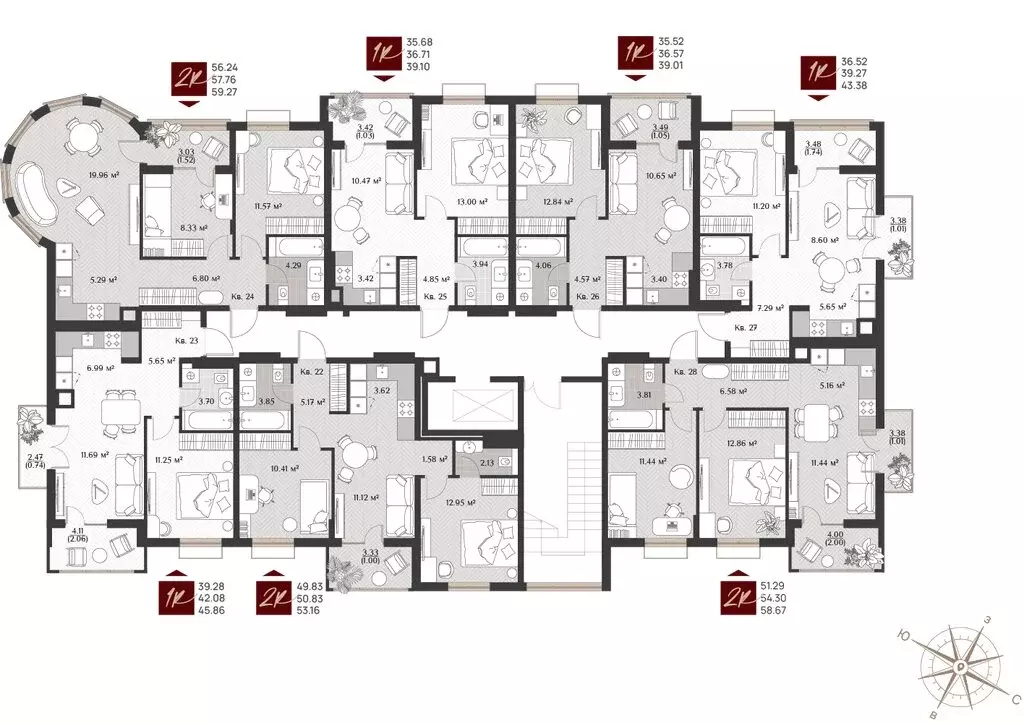 1-комнатная квартира: Калининградская область, Зеленоградск (36.57 м) - Фото 2
