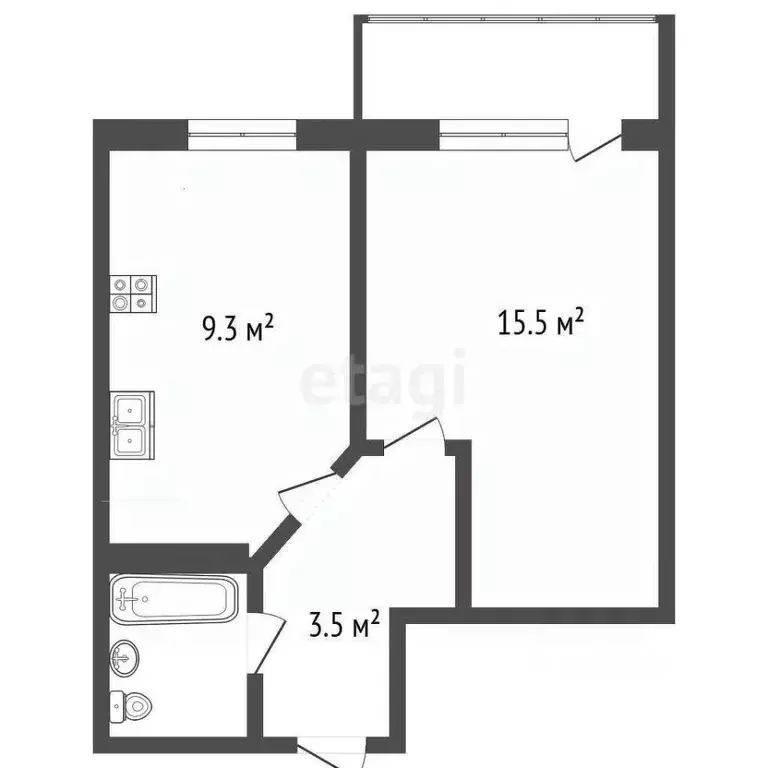 1-к кв. Марий Эл, Медведевский район, Юбилейное с/пос, пос. Юбилейный ... - Фото 2