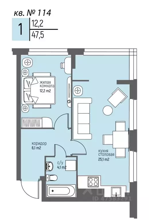 1-к кв. Нижегородская область, Нижний Новгород Спортивный мкр, ... - Фото 1