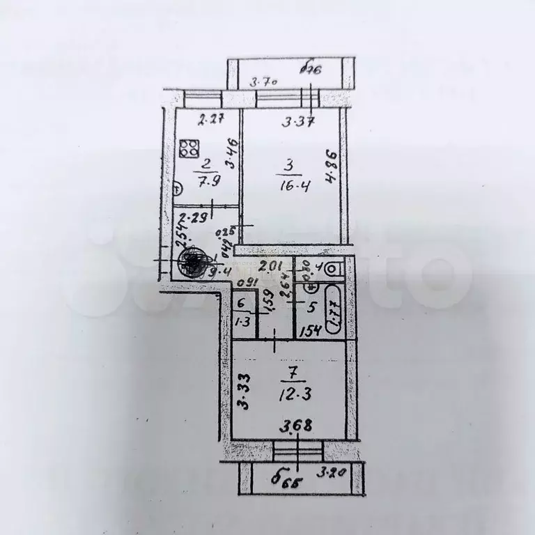 2-к. квартира, 55 м, 5/5 эт. - Фото 0