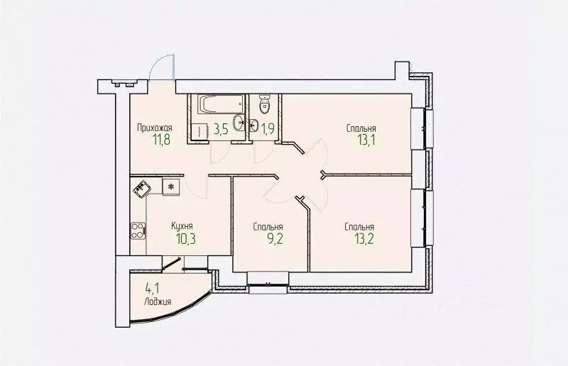 3-к кв. Кировская область, Киров Завода ОЦМ мкр,  (65.1 м) - Фото 0