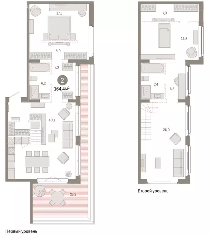 2-комнатная квартира: Тюмень, жилой комплекс На Минской (164.37 м) - Фото 1