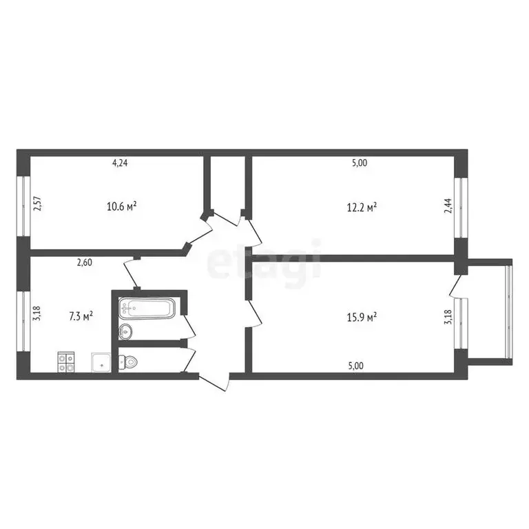 3-комнатная квартира: Новосибирск, Ударная улица, 23/1 (58.1 м) - Фото 0