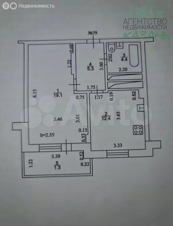1-комнатная квартира: Казань, улица Рауиса Гареева, 4 (41.2 м) - Фото 1