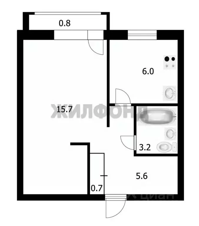 1-к кв. Забайкальский край, Борзинский муниципальный округ, Шерловая ... - Фото 1