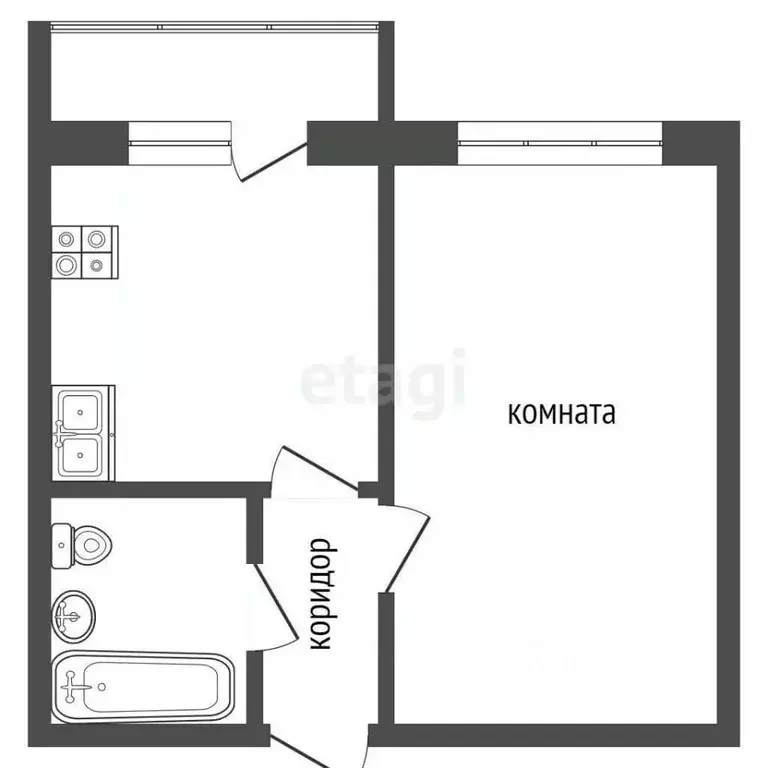 1-к кв. Ростовская область, Ростов-на-Дону пер. Андреева, 15 (36.2 м) - Фото 1