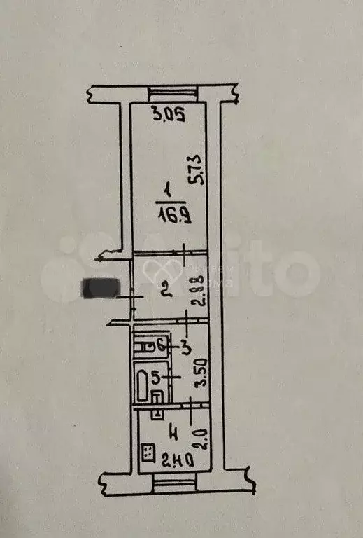 1-к. квартира, 37,1 м, 5/5 эт. - Фото 0